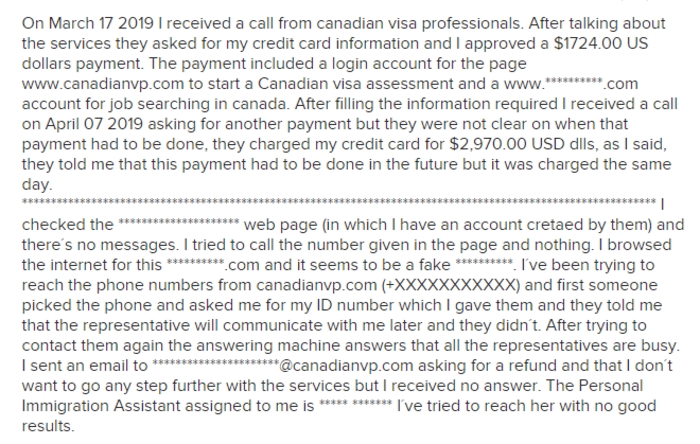 Canadian Visa Professional Review