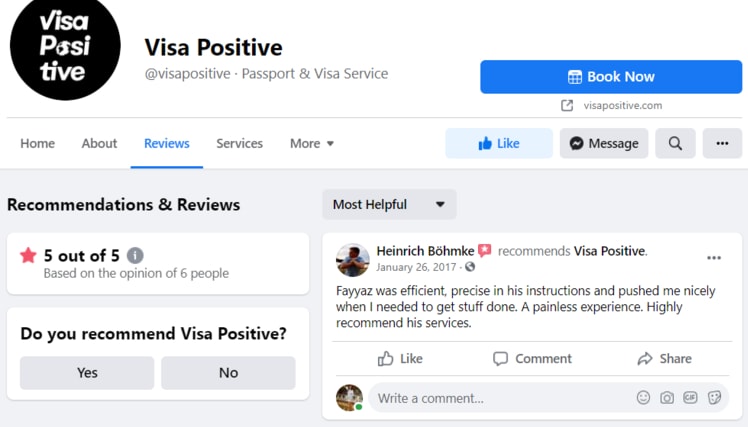 Visa Positive Review